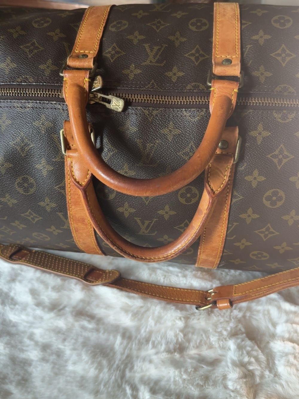 Louis Vuitton Monogram Canvas Duffel Bag in Brown and Tan - Picture 3 of 11